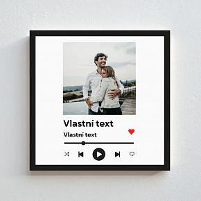 Personalizovaný magický fotoobraz v rámu - čtverec 20x20 - hudební přehrávač