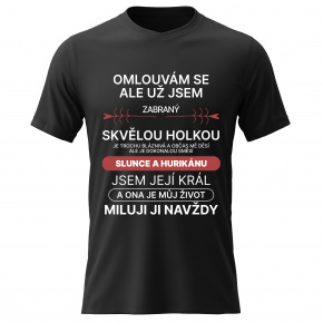 Pánské bavlněné tričko s potiskem - ZABRANÝ SKVĚLOU HOLKOU - černé 
